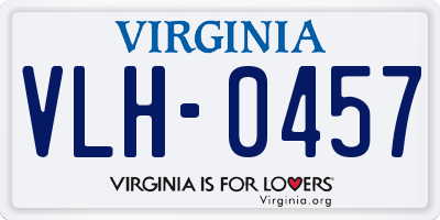 VA license plate VLH0457