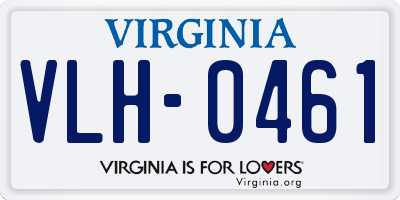 VA license plate VLH0461
