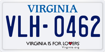 VA license plate VLH0462