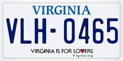 VA license plate VLH0465