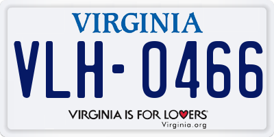 VA license plate VLH0466