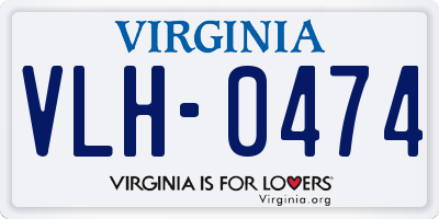 VA license plate VLH0474