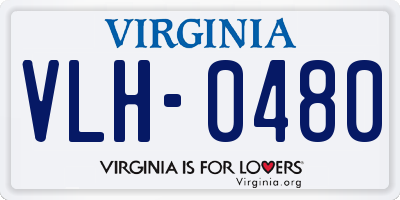 VA license plate VLH0480
