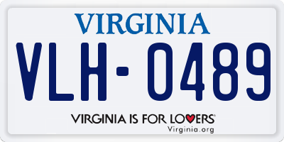 VA license plate VLH0489