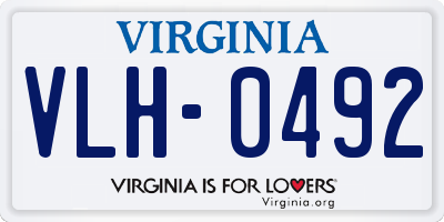 VA license plate VLH0492