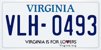 VA license plate VLH0493