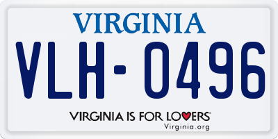 VA license plate VLH0496