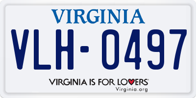 VA license plate VLH0497