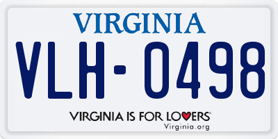 VA license plate VLH0498