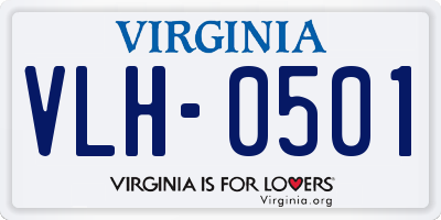 VA license plate VLH0501