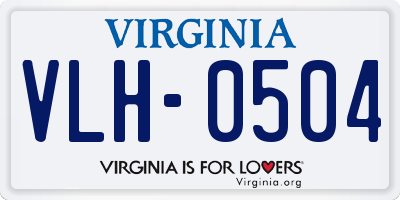 VA license plate VLH0504