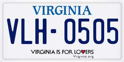 VA license plate VLH0505