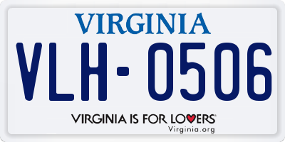 VA license plate VLH0506