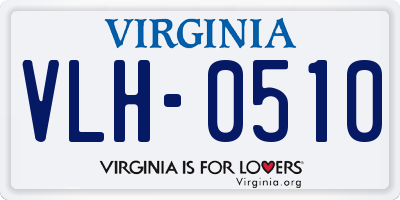 VA license plate VLH0510
