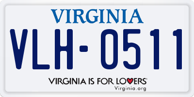 VA license plate VLH0511