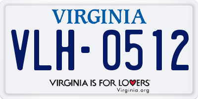 VA license plate VLH0512