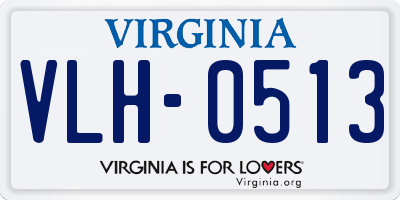 VA license plate VLH0513