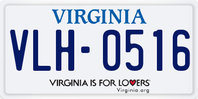 VA license plate VLH0516