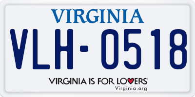 VA license plate VLH0518