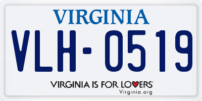 VA license plate VLH0519