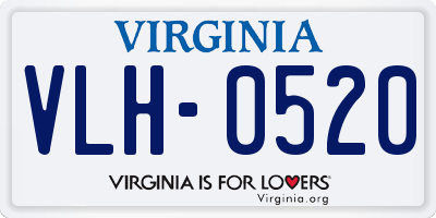 VA license plate VLH0520