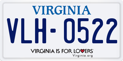 VA license plate VLH0522