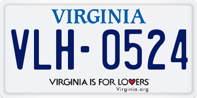 VA license plate VLH0524