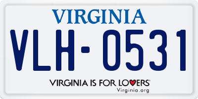 VA license plate VLH0531