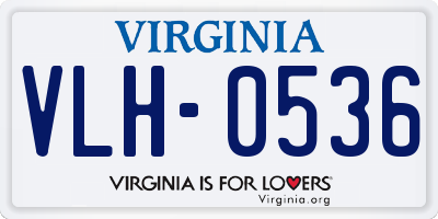 VA license plate VLH0536