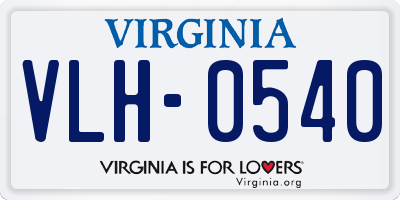 VA license plate VLH0540