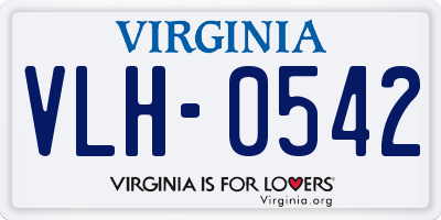 VA license plate VLH0542