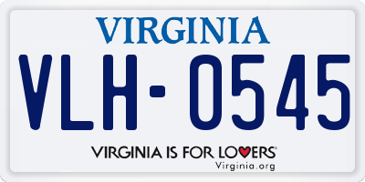 VA license plate VLH0545
