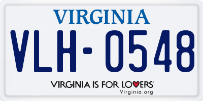 VA license plate VLH0548