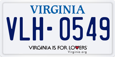 VA license plate VLH0549