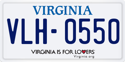 VA license plate VLH0550