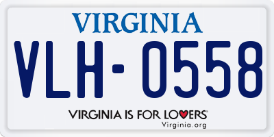 VA license plate VLH0558