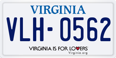 VA license plate VLH0562