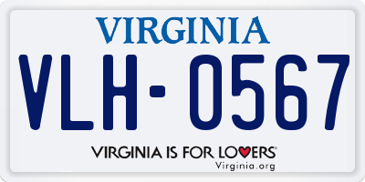 VA license plate VLH0567