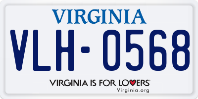 VA license plate VLH0568