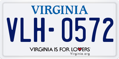 VA license plate VLH0572