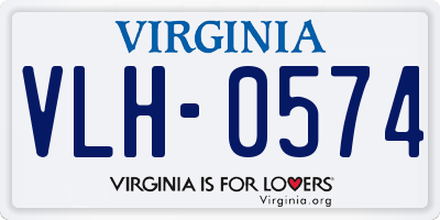 VA license plate VLH0574