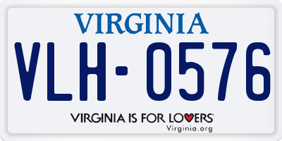 VA license plate VLH0576