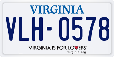 VA license plate VLH0578