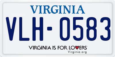 VA license plate VLH0583