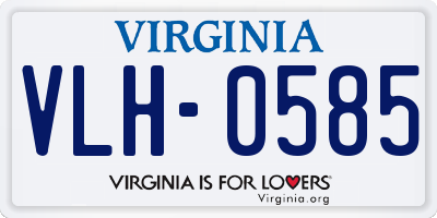 VA license plate VLH0585