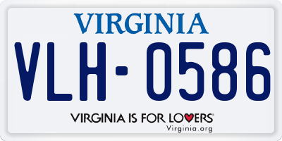 VA license plate VLH0586