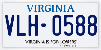 VA license plate VLH0588