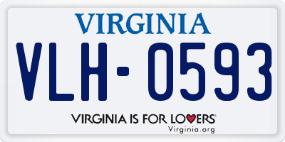 VA license plate VLH0593