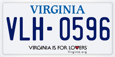 VA license plate VLH0596