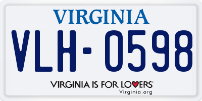 VA license plate VLH0598